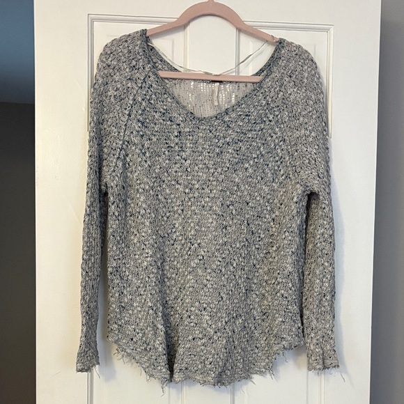 Free People Sweaters - Free people Textured Knit Sweater in Blue and Gray